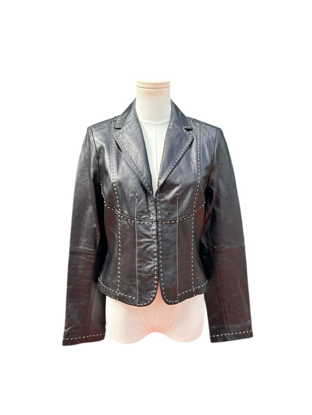 INC International Concepts 100% Leather Y2K Jacket – Size Small